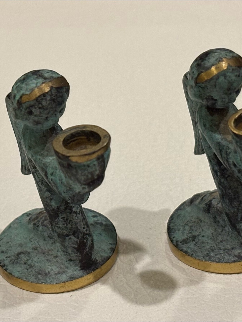 Vintage “Walter Boss style” 4 minature “Kneeling Angel” candle stick holders.
